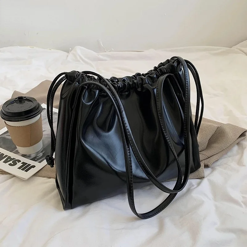 

Large Capacity Tote Bag For Women PU Leather Shoulder Bag Vintage Top Handle Bag Lady Casual Shopping Bag Purse bolsa feminina