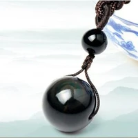 100 natural obsidian transshipment beads pendant jewelry men and womens fine jewelry obsidian transshipment pendant
