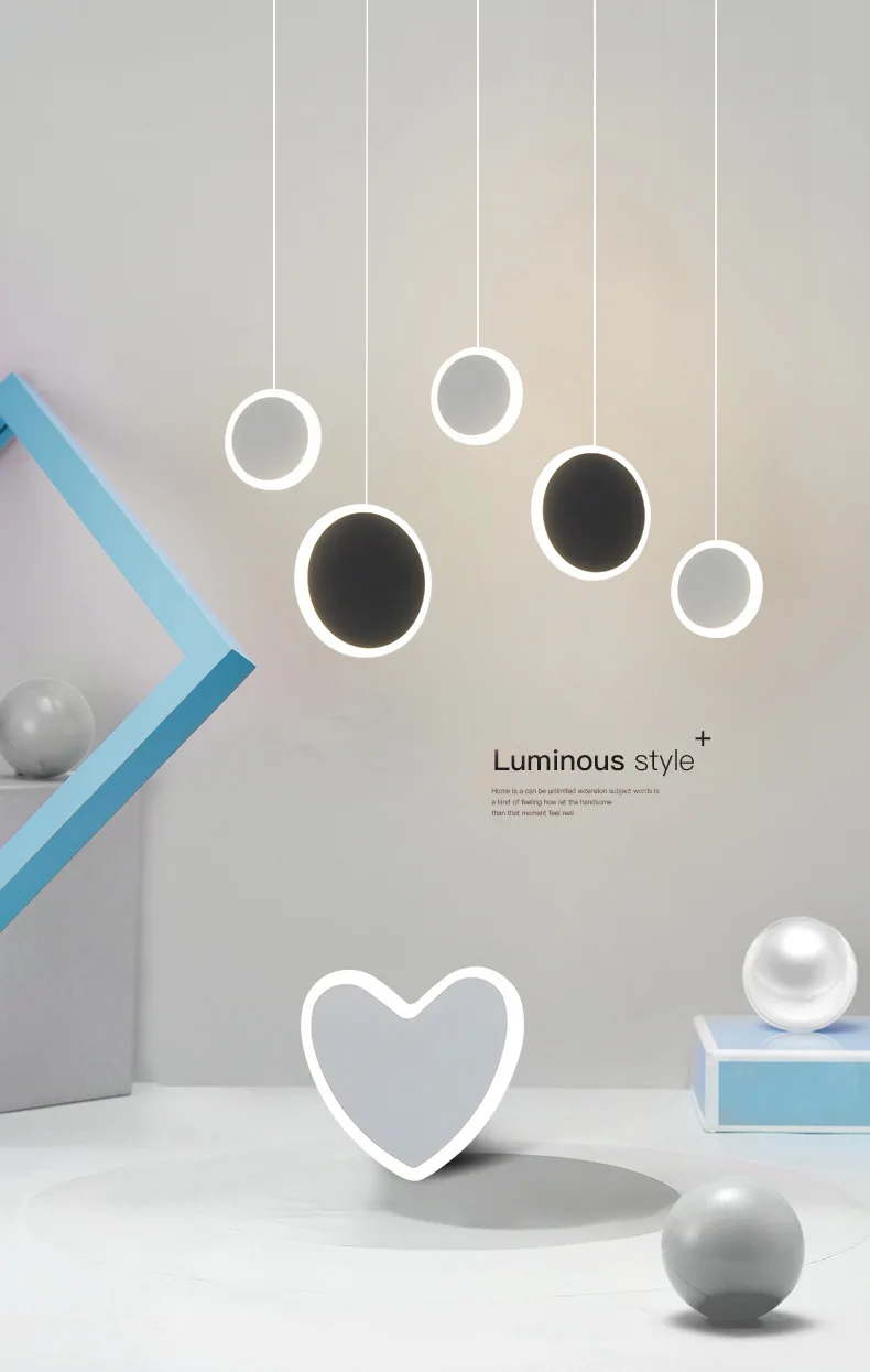 Маленькая прикроватная люстра для спальни современная минималистичная круглая