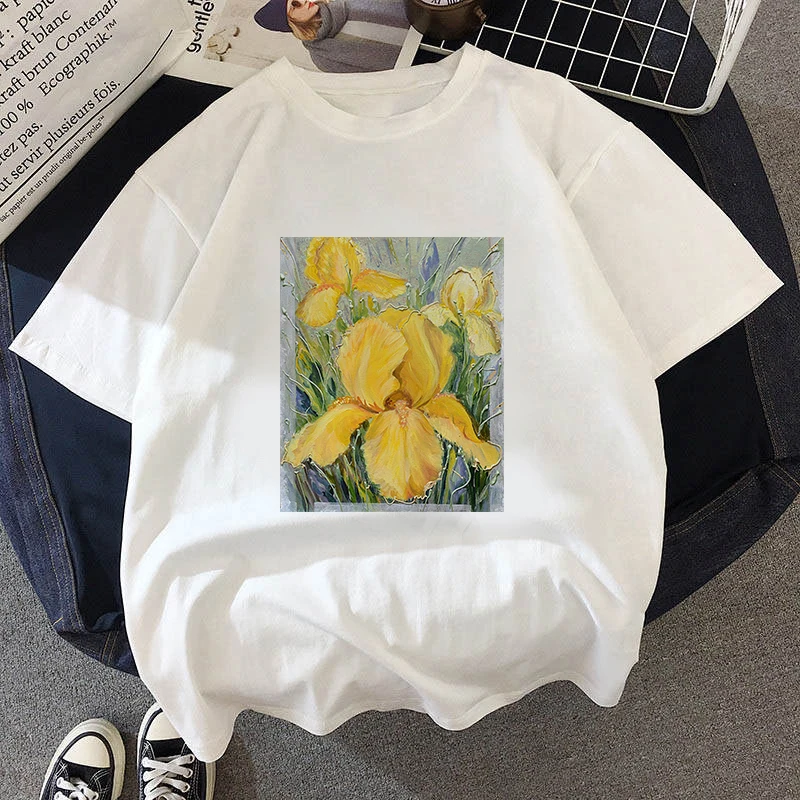 

Harajuku Women T Shirts Graphic Oil Painting Print Summer Short Sleeve Top Tees for Girl Oversize T-Shirt Fashion Streetwear