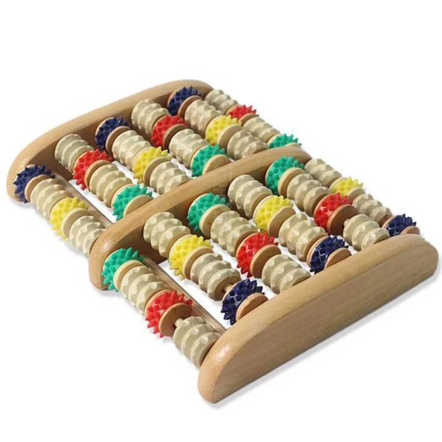 

Completely real wood household roller type wooden leg massage acupuncture points line of wooden foot massage, foot massager