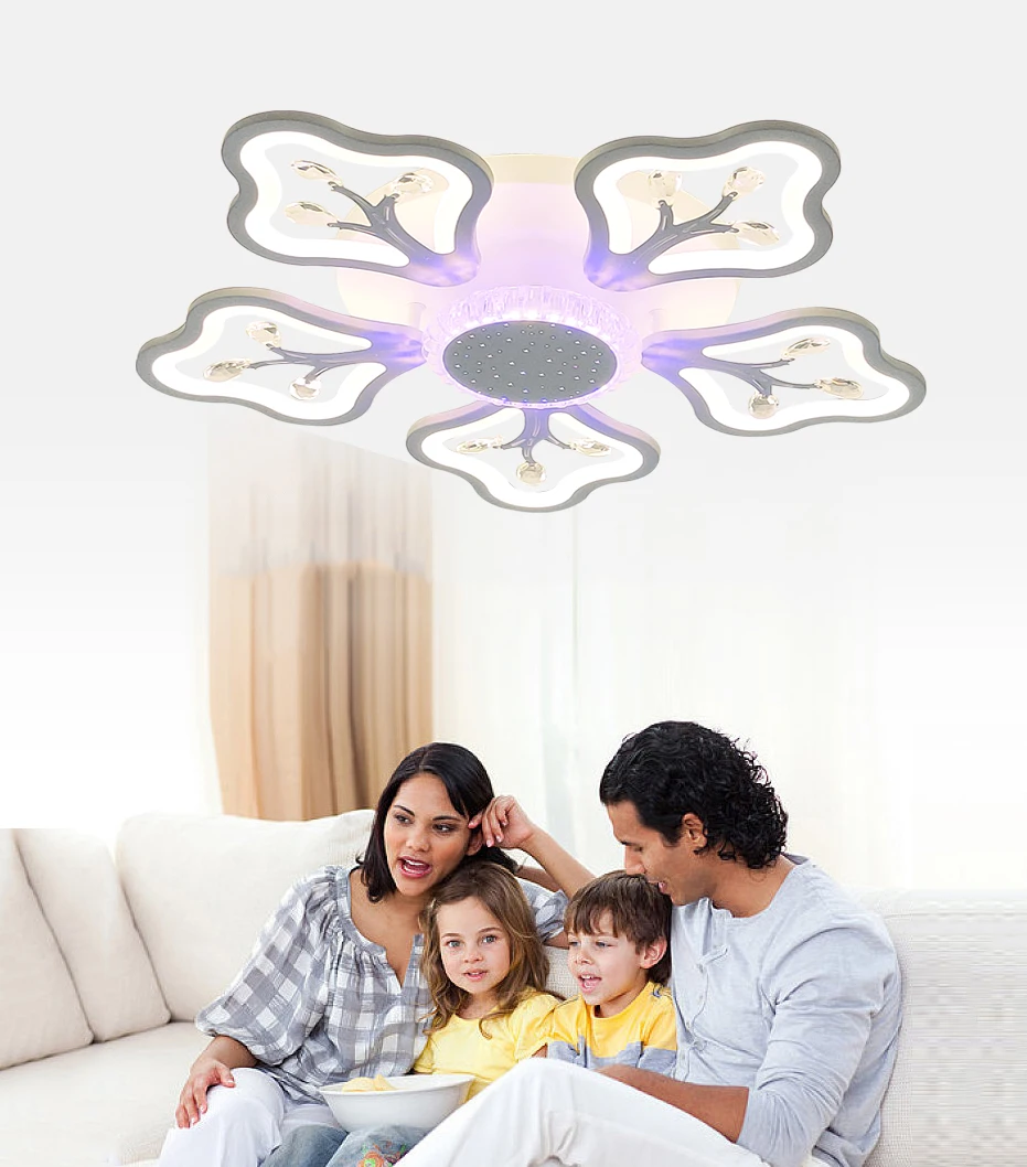 

LED Bedroom Light Restaurant Study Balcony Ceiling Chandelier Modern Acrylic Remote Dimming Lamp AC100-240V Free Shipping