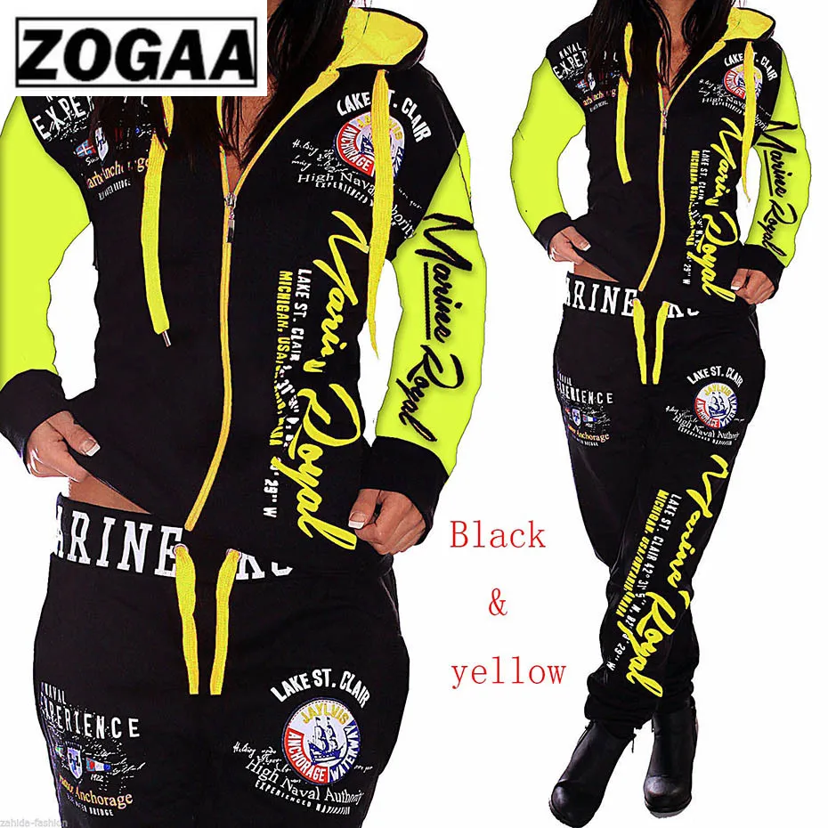 2019 Европейская и американская женская спортивная одежда из 2 предметов осенне