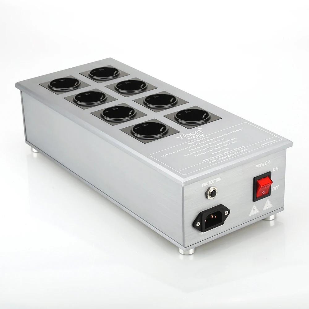 Высококачественный Viborg VE80 Hifi аудио EU Schuko розетки фильтр шума AC мощность кондиционер аудиофиловый фильтр питания очиститель