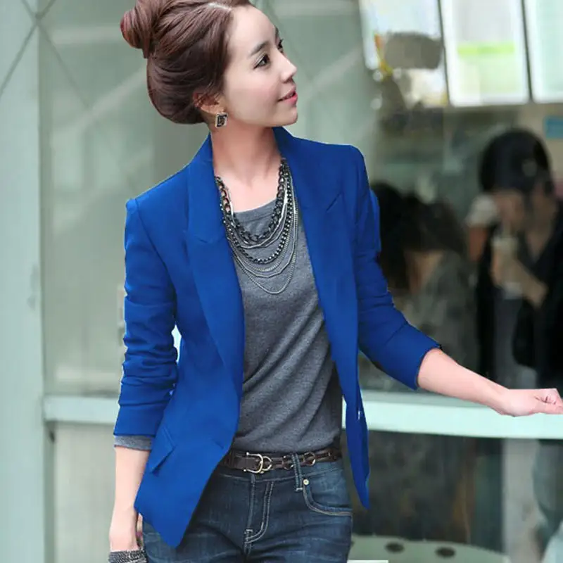 

Spring Autumn Suit Jacket Female Casual Plus Size Blazer Women Clothes Streetwear Long Sleeve Black Office Ladies Tops 3XL Q4321