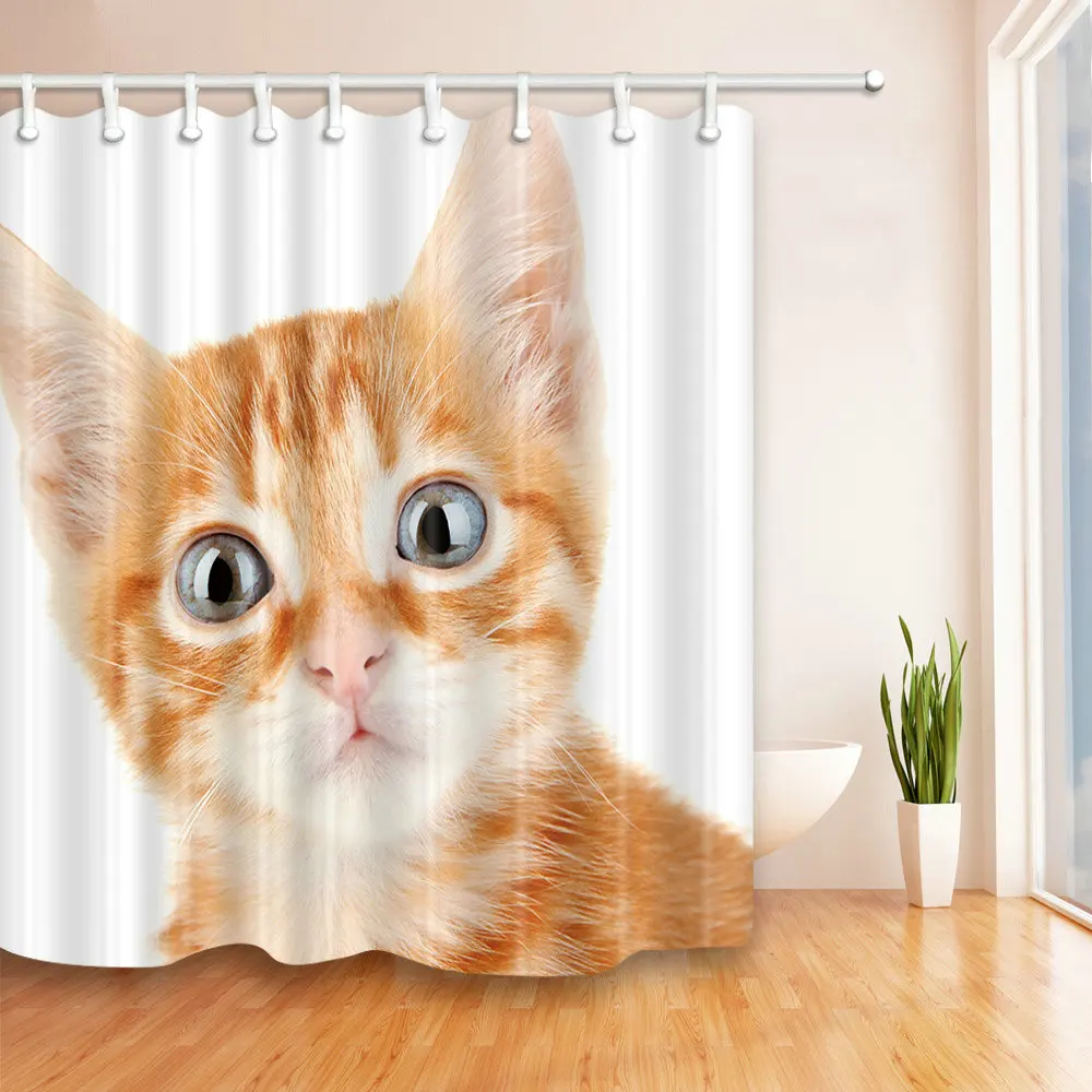 Забавные кошки собаки занавески для душа Ванная комната Водонепроницаемый