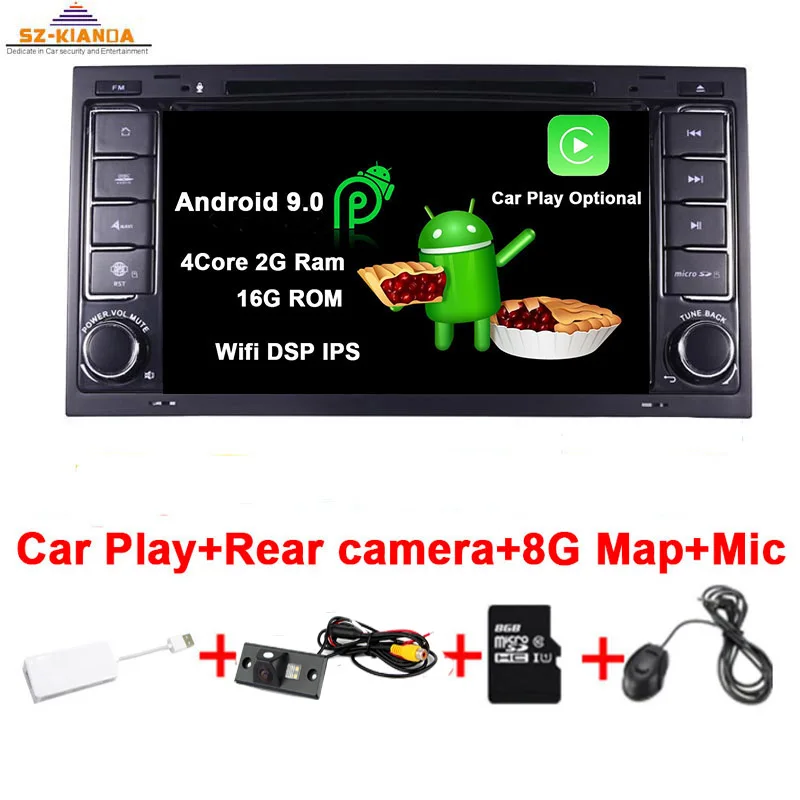 Car Play 4 Core " HD ips Android 9,0 автомобильный gps-навигатор для Volkswagen Touareg T5 Transporter Multivan wifi 3g bluetooth Радио стерео Мультимедиа - Цвет: Car Play 4 Core