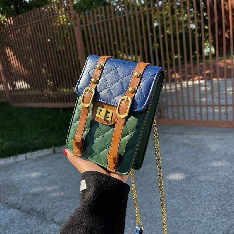 

Mini Crossbody Bag For Women 2022 PU Leather Women's Designer Handbag Rhombus Plaid Shoulder Messenger Bag Sac Main Femme