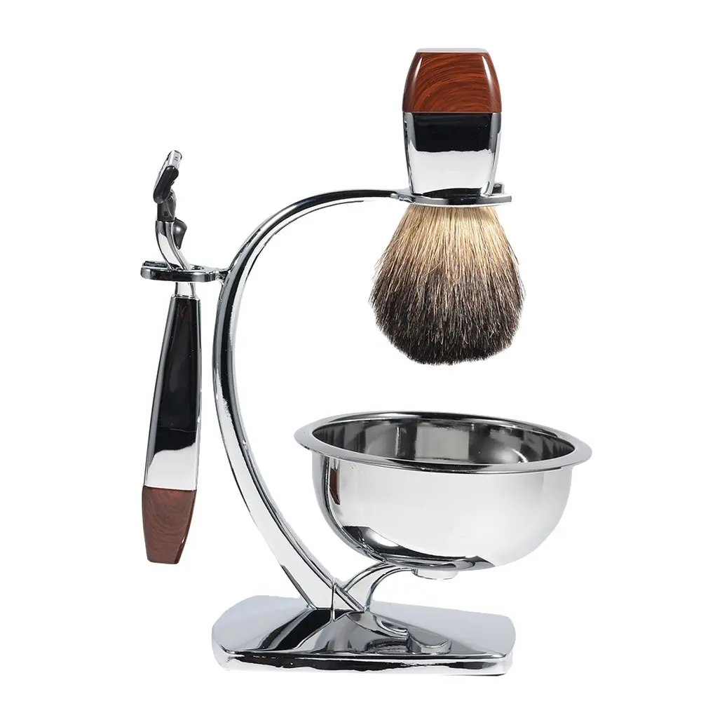 

Men's Retro Manual Razor Set Razor Shaving Brush Shaving Brush Rack Portable For Travel Durable 5 Sets