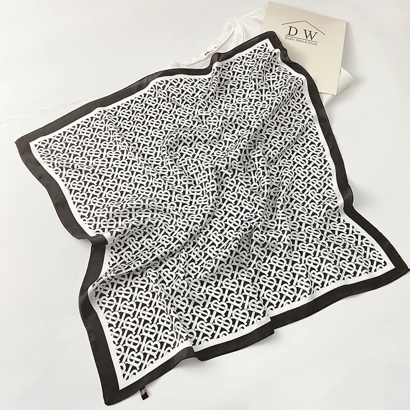 Aurdolf 2020 new stripe scarves women letter b novelty silk square foulard lady's neck scarf printed fashion girl hair |