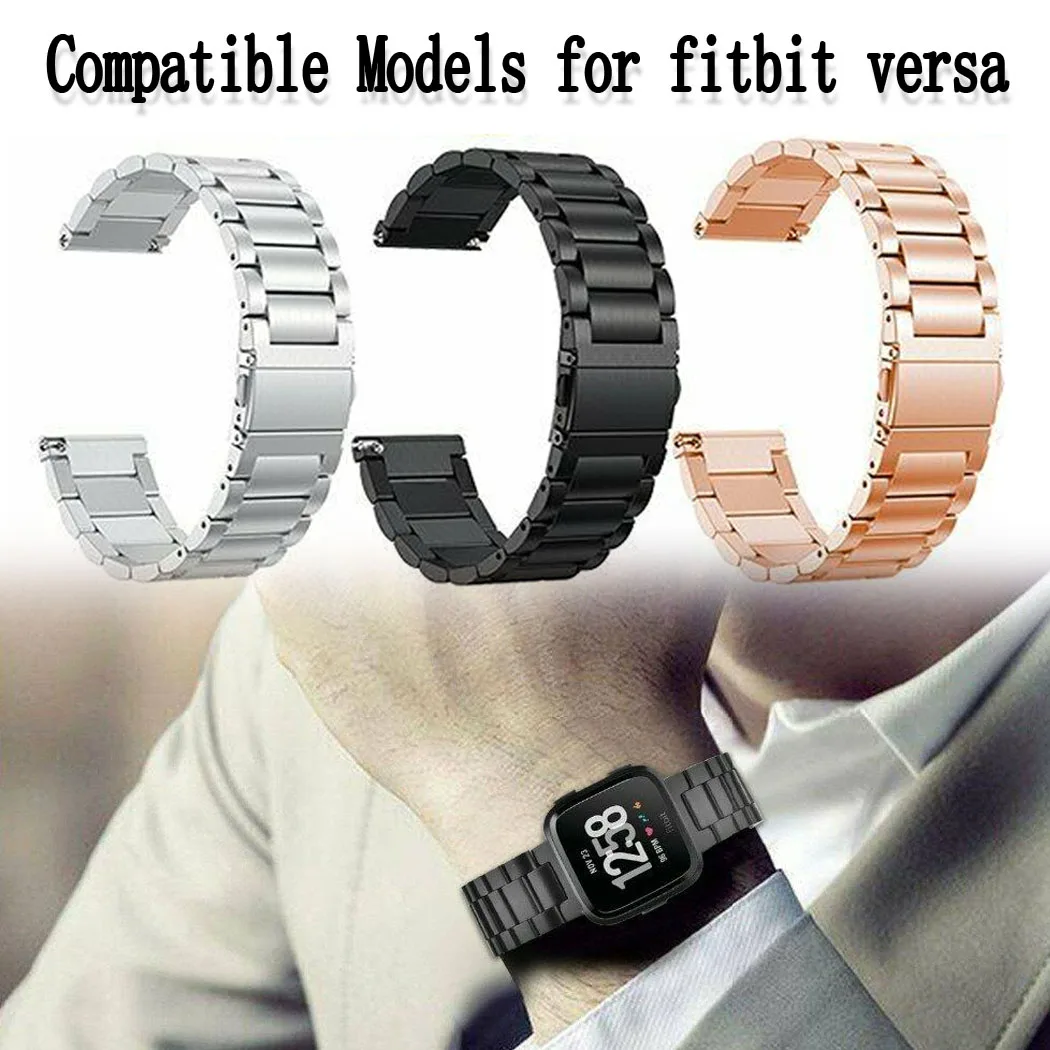 Классическая версия для Fitbit Versa металлическая полоса из нержавеющей стали