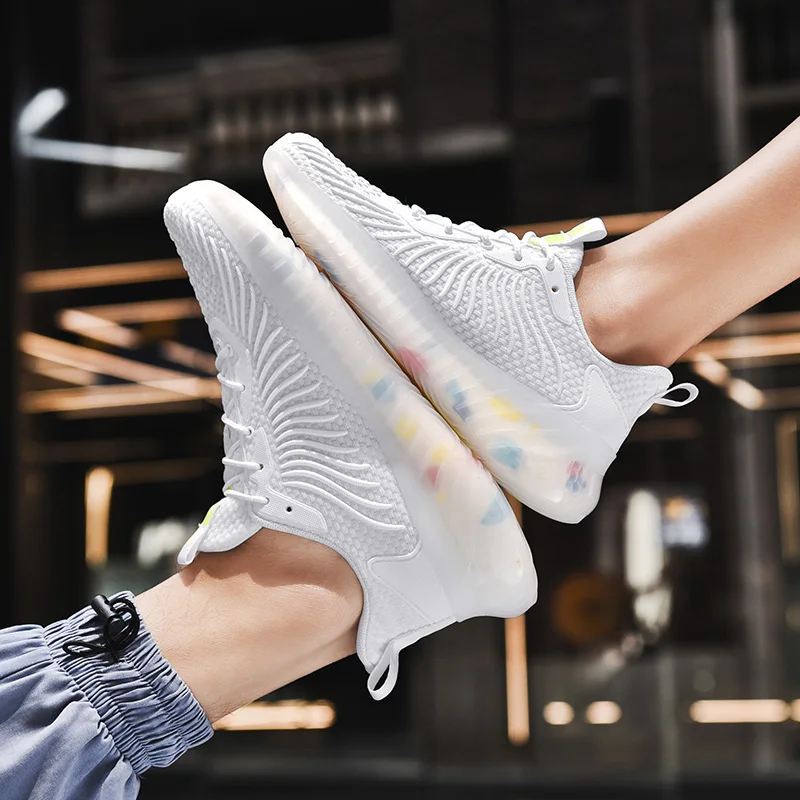 

Women's sneakers Reflective Fashion Sneakers New Men Double Layers Sole Street Sport Shoes Breathable Men Trainers 36-46 Couple