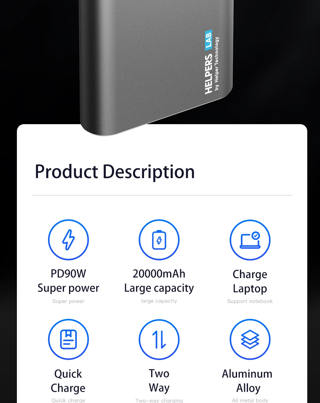 Powerbank 20V 2.25A 3.25A 45W 65W PD+ QC с входом/выходом usb type-C и выходом QC для ноутбуков Xiaomi Air HUAWEI usb type-C