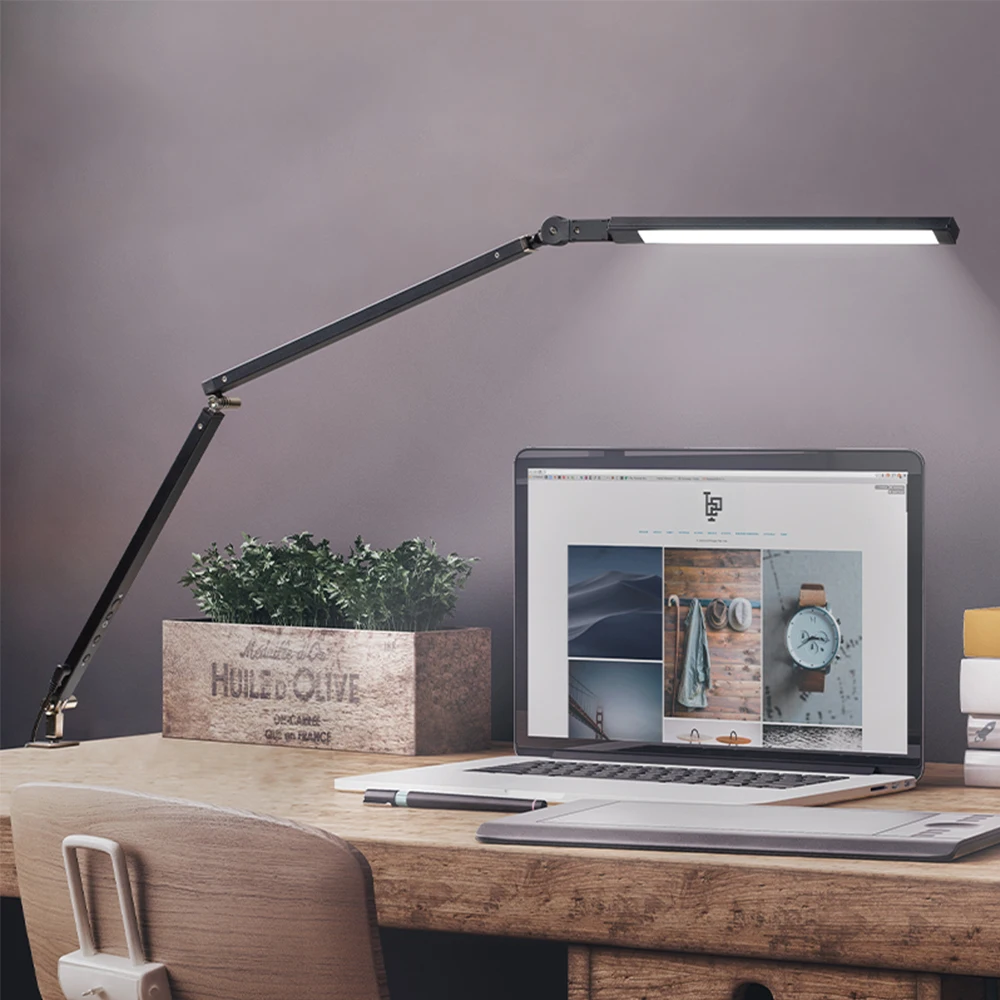 Настольная лампа Artpad, 8 Вт, с зажимом, 3 яркости, регулируемая, светодиодная, современная, для офиса, бизнеса, чтения от AliExpress RU&CIS NEW