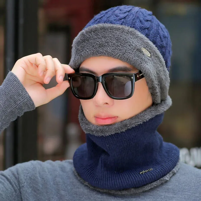 Брендовые зимние шапки для мужчин Skullies Beanies Мужская зимняя вязаная шапка из крученой пряжи шарф из шерсти женская маска капота мужская шапка