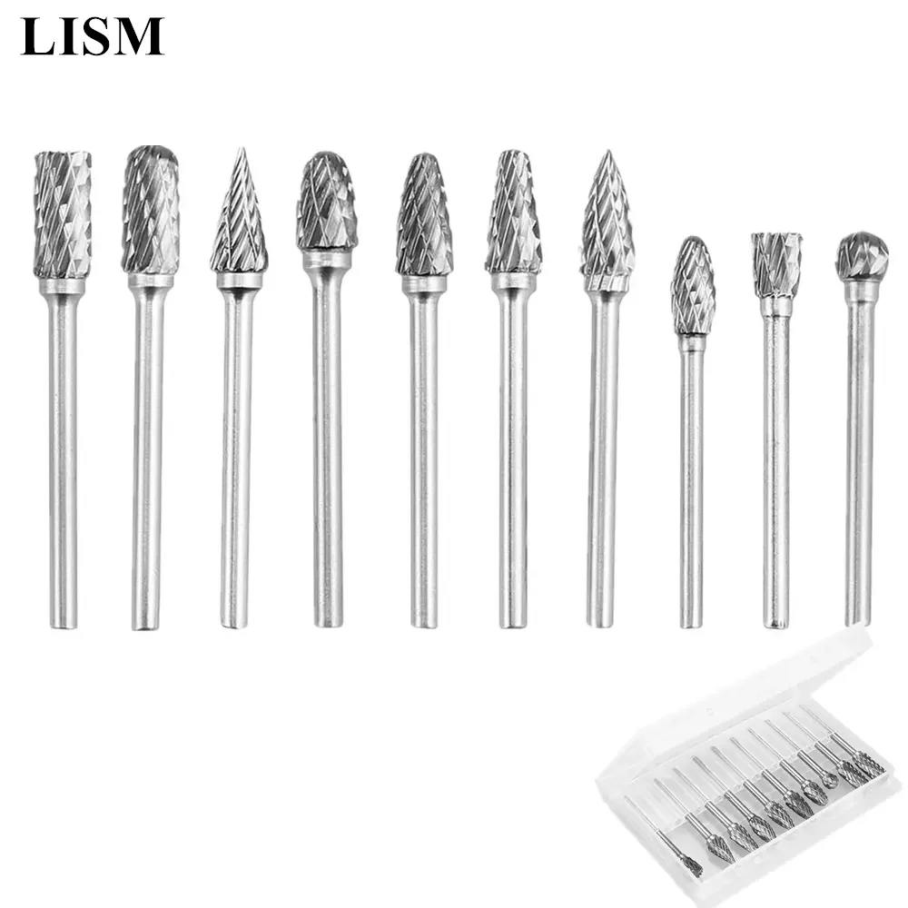 10 шт./лот 3x6 мм карбидная Вольфрамовая сталь резак для заусенцев вращающийся