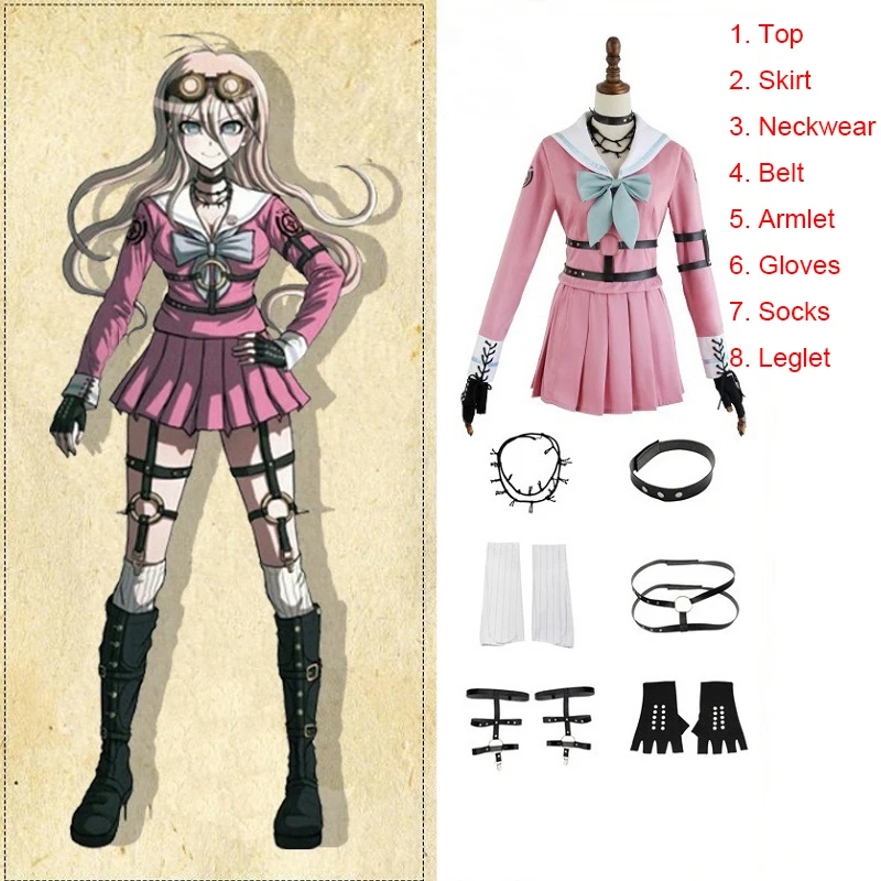 Аниме Danganronpa V3: Killing Harmony Iruma Miu кролик Униформа Хэллоуин Рождество на заказ платье