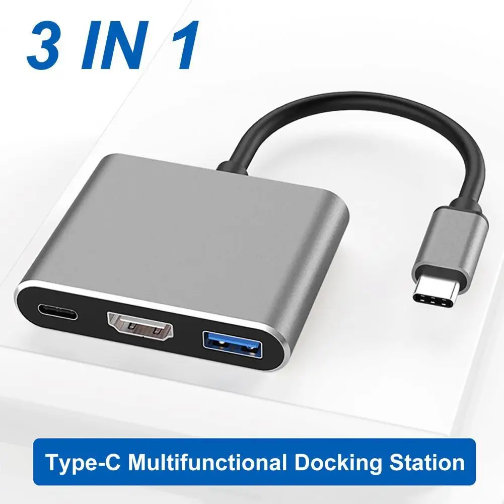 

Кабель преобразователя Высокоскоростная передача Plug Play USB3.1 Type-C на USB3.0 HDMI-совместимый Type-C Высокая четкость Ad