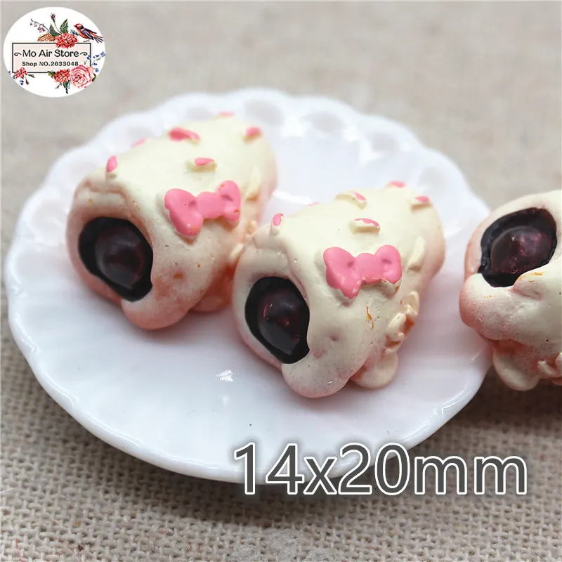 

10PCS 3D cute cake dessert Resin Flat back Cabochon imitation food Art Supply Decoration Charm Craft 14x20mm