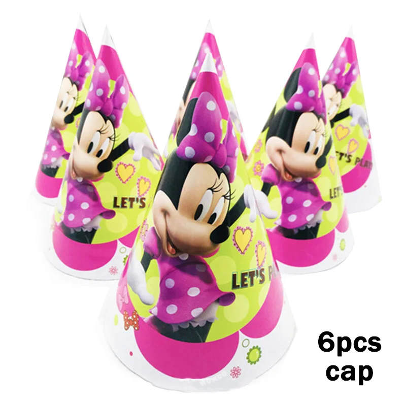 6pc Cap 108x180 см Минни Маус День рождения украшения Скатерть Дети День рождения украшения скатерти для мальчиков - Цвет: 6pc Cap