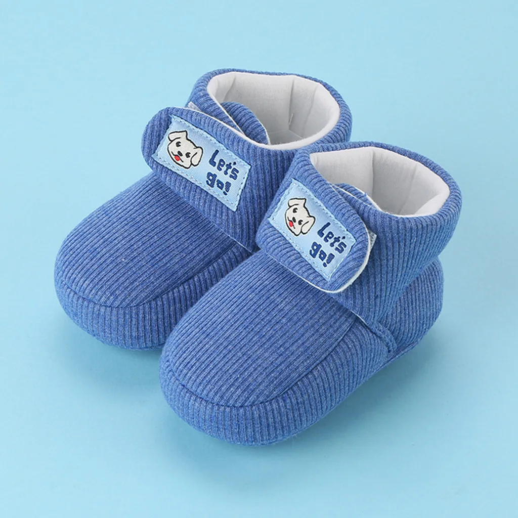Домашняя хлопковая обувь для малышей младенцев новорожденных мягкая теплая