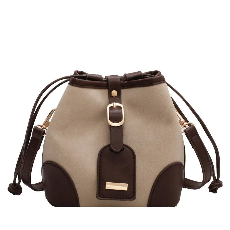 

High Quality Popular Retro Small Bag2021new Bag Female Autumn and Winter All-match Messenger Bag Frosted One-shoulder Bucket Bag