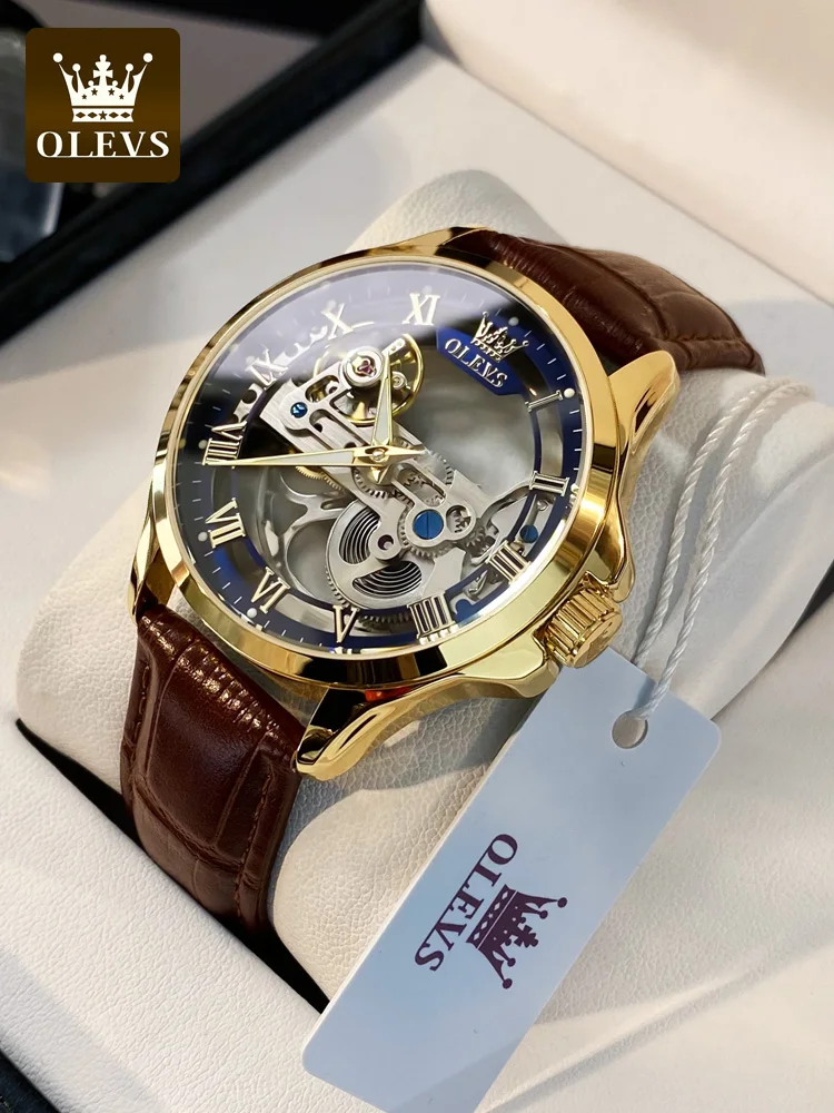 Мужские механические часы-скелетоны с турбийоном водонепроницаемые | Наручные