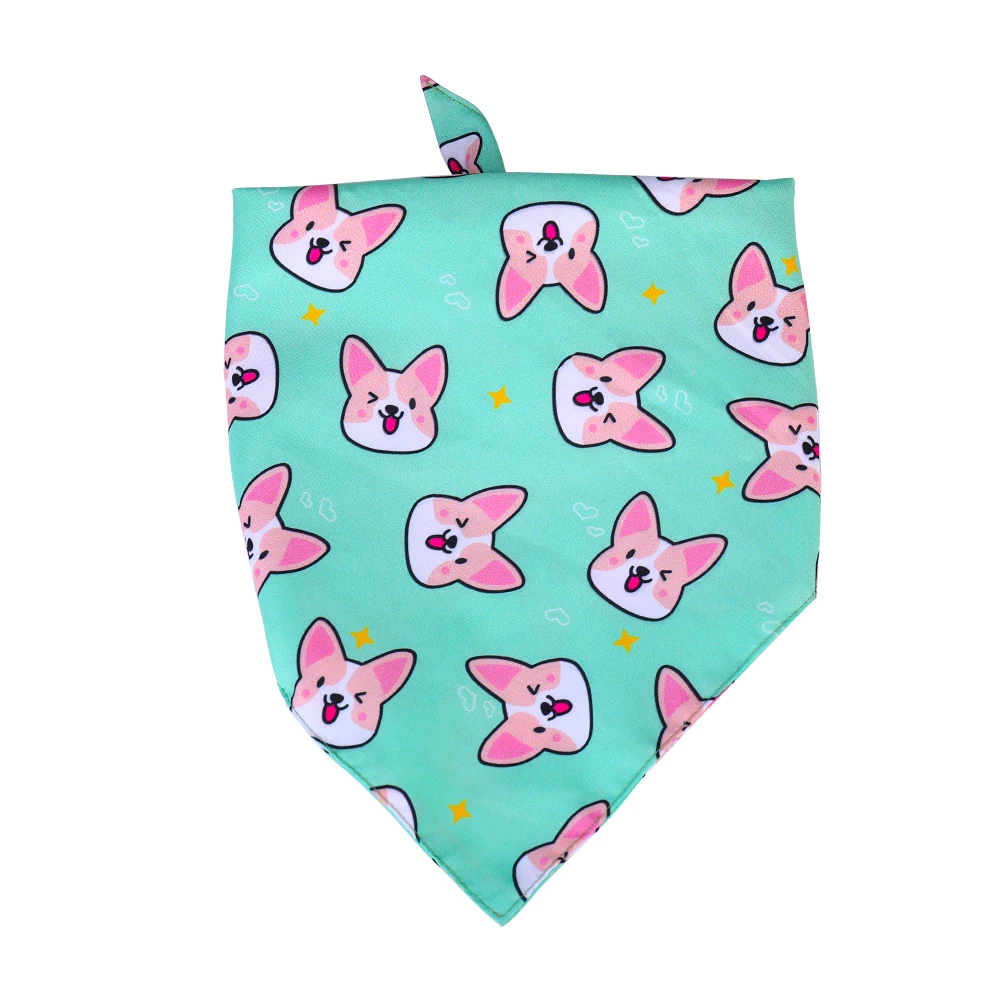 Cartoon Dog Bandanas Scarfs for Puppy Small Medium Large Dogs Reversible Pets Accessories Scarf Bibs Kerchief | Дом и сад