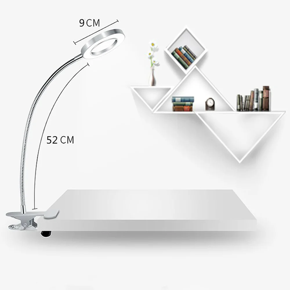 Настольная лампа на клипсе USB настольная для защиты глаз светодиодсветильник