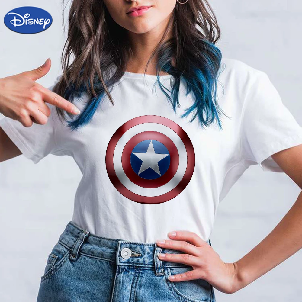 Футболка с капитаном Америка топ Marvel футболка Disney женская одежда Y2K классная