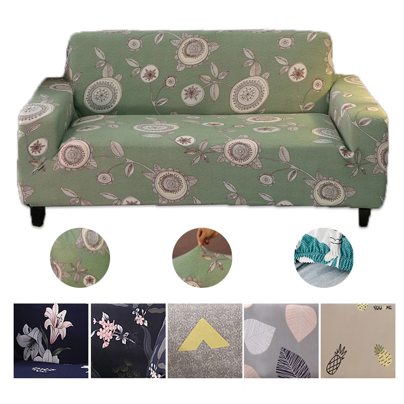 

Armchair Corner Sofa Chaise Cover Lounge for Living Room Elastic Floral Printing Modern Sofa Slipcover for Home 1/2/3/4 Seater
