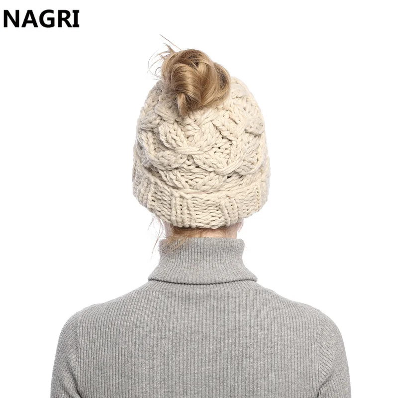 Женская Вязаная Шапка бини мягкая теплая грубая шапка в Корейском стиле Осень