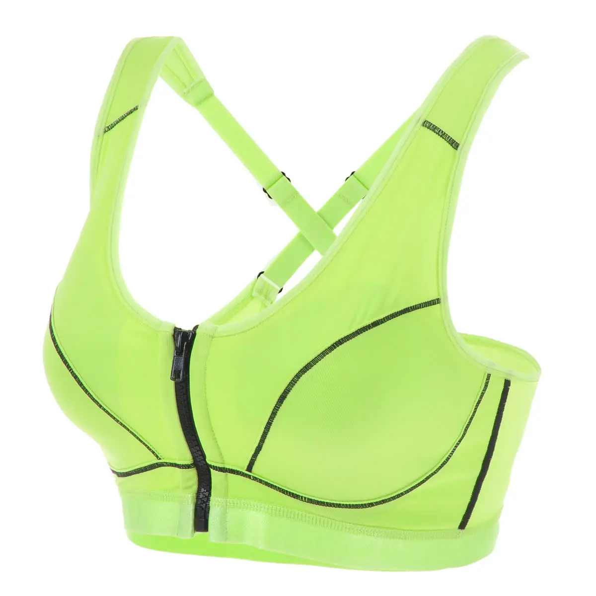 Green05 Женская Высокая ударная застежка спереди Racerback Полная поддержка фитнес-Бюстгальтер с подкладкой - Цвет: Green05