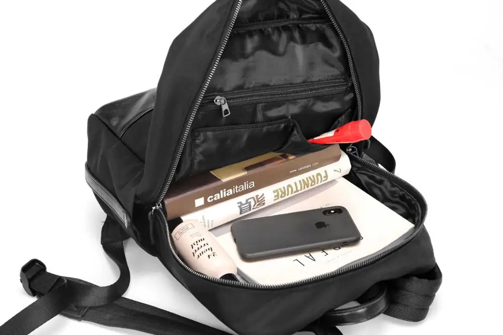 

Men Waterproof Nylon Backpack Solid Black school bookbag women Computer Laptop bag pack male Large capacity backbag Business bag