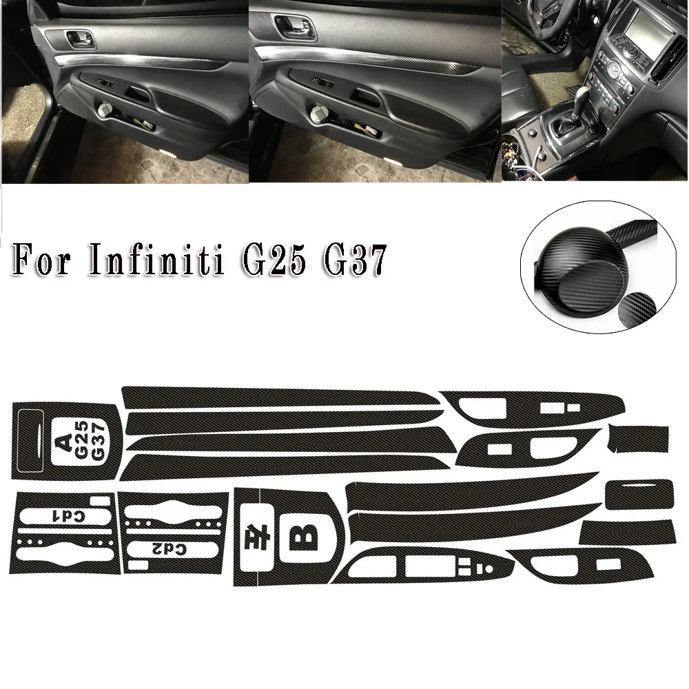 

Interior Center Console Carbon Fiber Molding Sticker Decals For Infiniti G25 G37 Auto Parts Exterior Car Stickers