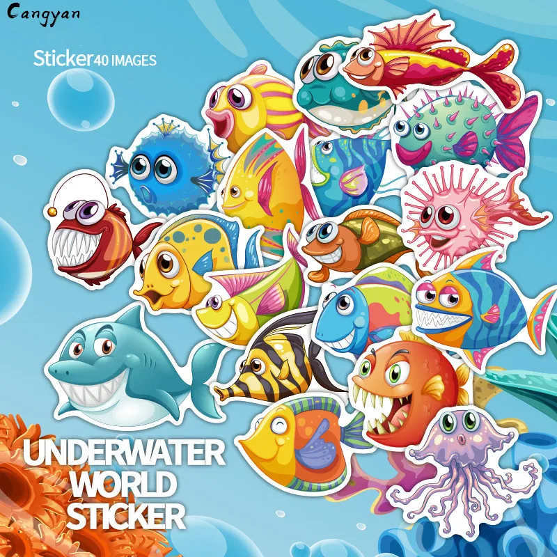 33 различных подводных мира персональные компьютерные наклейки с рыбками для