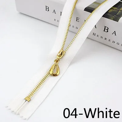 04-White Meetee 10/20 штук 20/30 см 3# металлическая молния с закрытым концом Автоматическая блокировка язычок молнии голова Декор DIY сумка кошелек швейной по индивидуальному заказу аксессуар - Цвет: 04-White