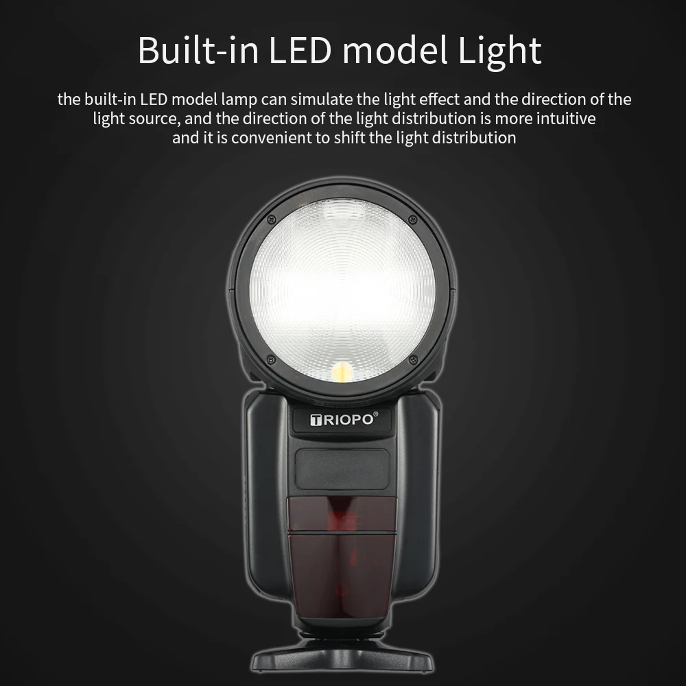Беспроводная вспышка TRIOPO R1 с круглой головкой 2 4G X TTL HSS 76Ws литиевым аккумулятором