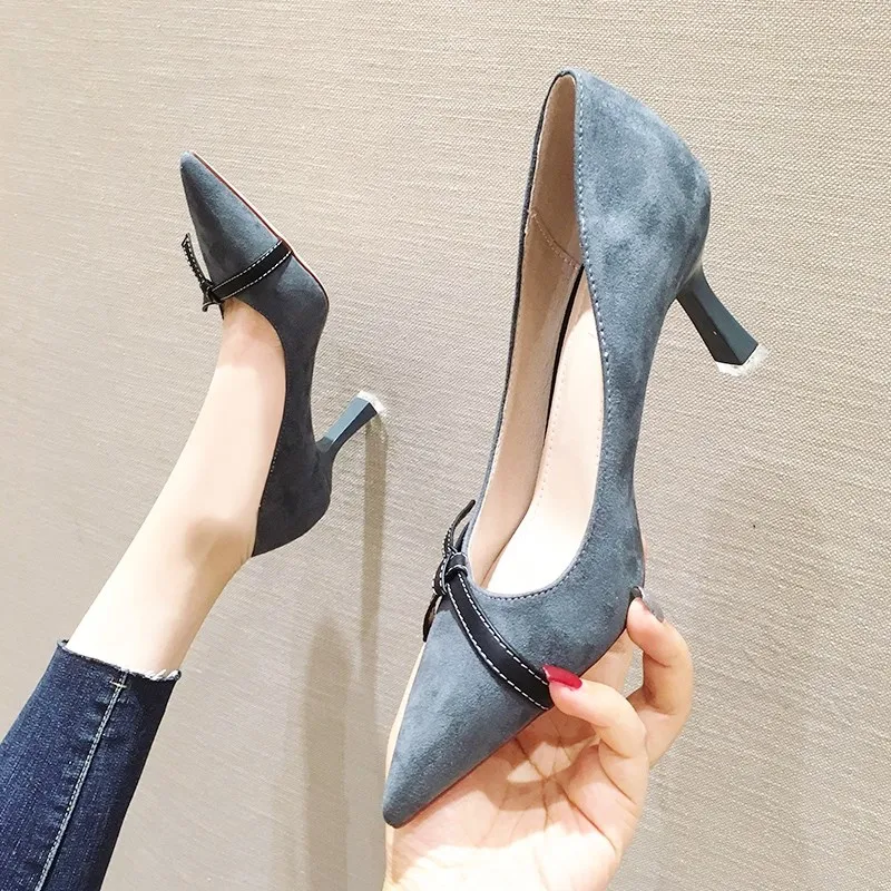 

Туфли женские на высоком каблуке-шпильке из микрофибры, Размеры 33-40