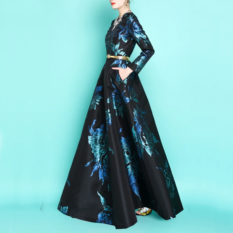 Новинка размера плюс элегантное женское платье Бохо цветочное жаккардовое