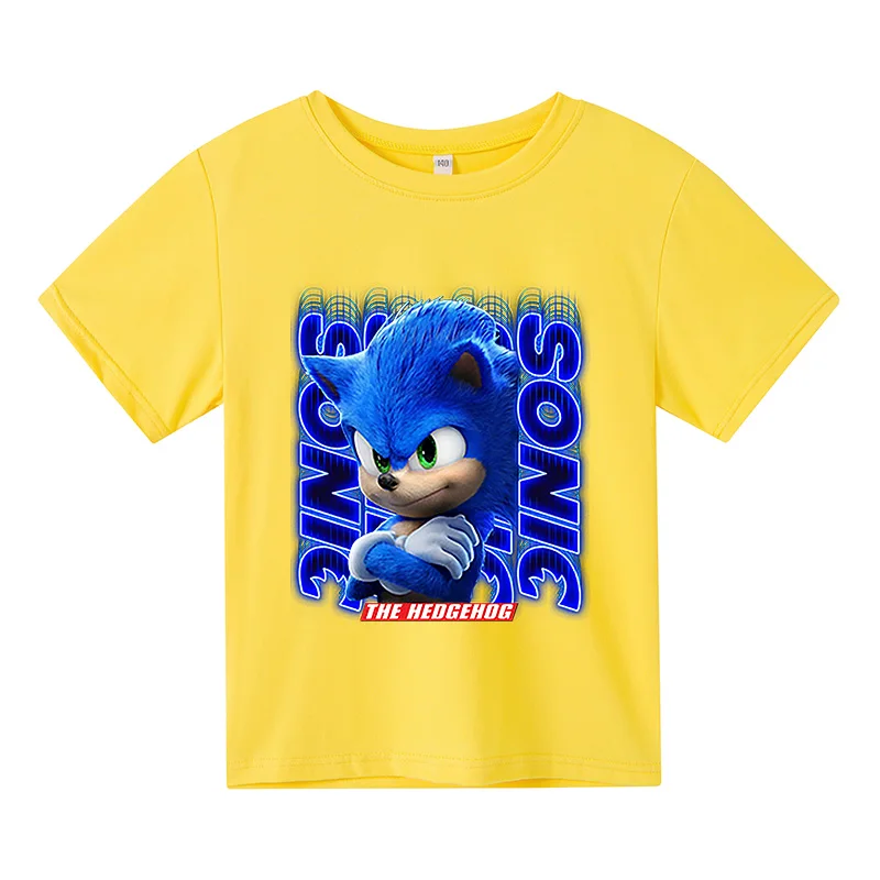 

New Spring Boys Girls Cartoon Cotton T Shirts Children Tees Boy Girl Short Sleeve SonicT Shirts Kids Tops Baby Clothes 4-14 year