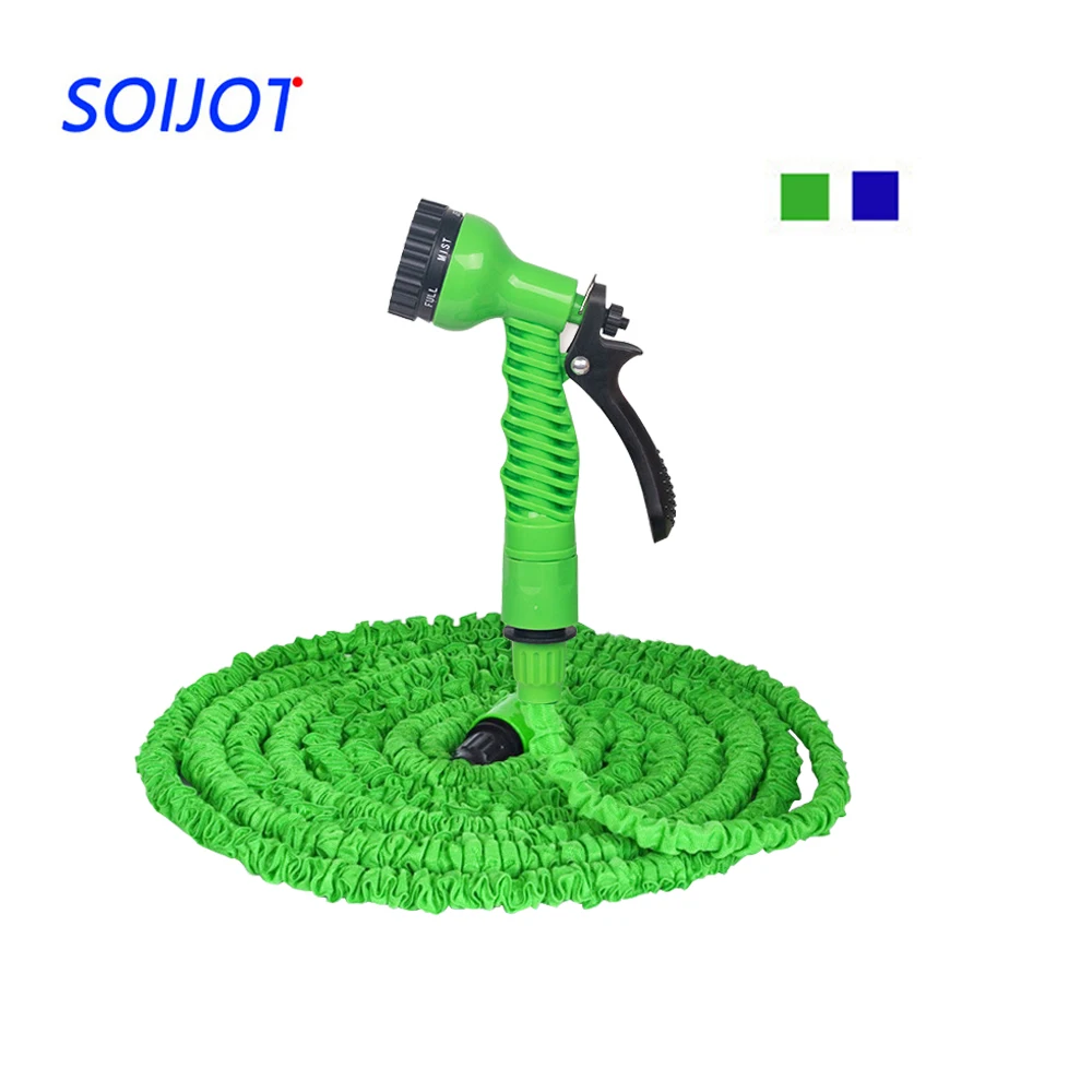 25FT 250FT Автомойка спрей садовый шланг расширяемый волшебный гибкий для воды ЕС