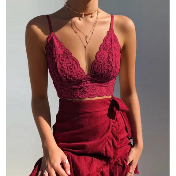 Женский кружевной бюстгальтер без косточек с V-образным вырезом - купить по