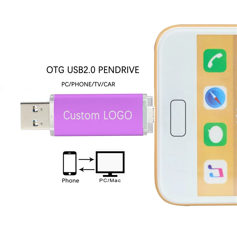 Бесплатный Логотип модные usb2.0 OTG флеш накопитель 64 ГБ USB флэш 32 Гб оперативной
