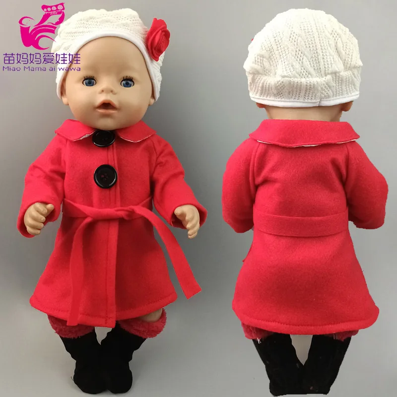 Комплект зимней одежды для девочек 18 дюймов вязаное модное платье с шапкой и