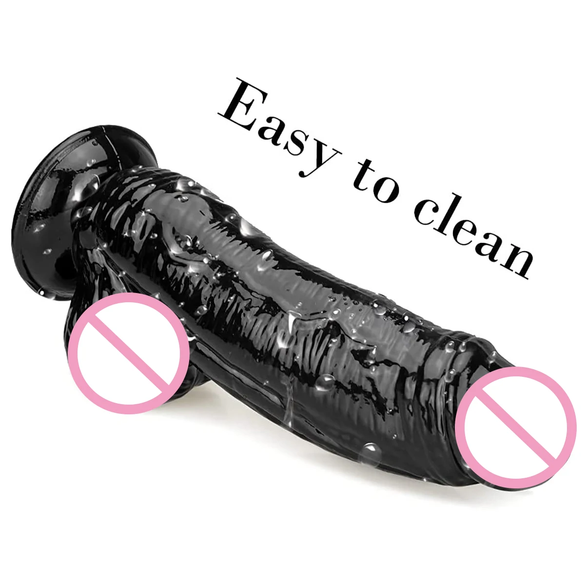 Огромный черный фаллоимитатор с мощной присоской для анальной игры взрослых