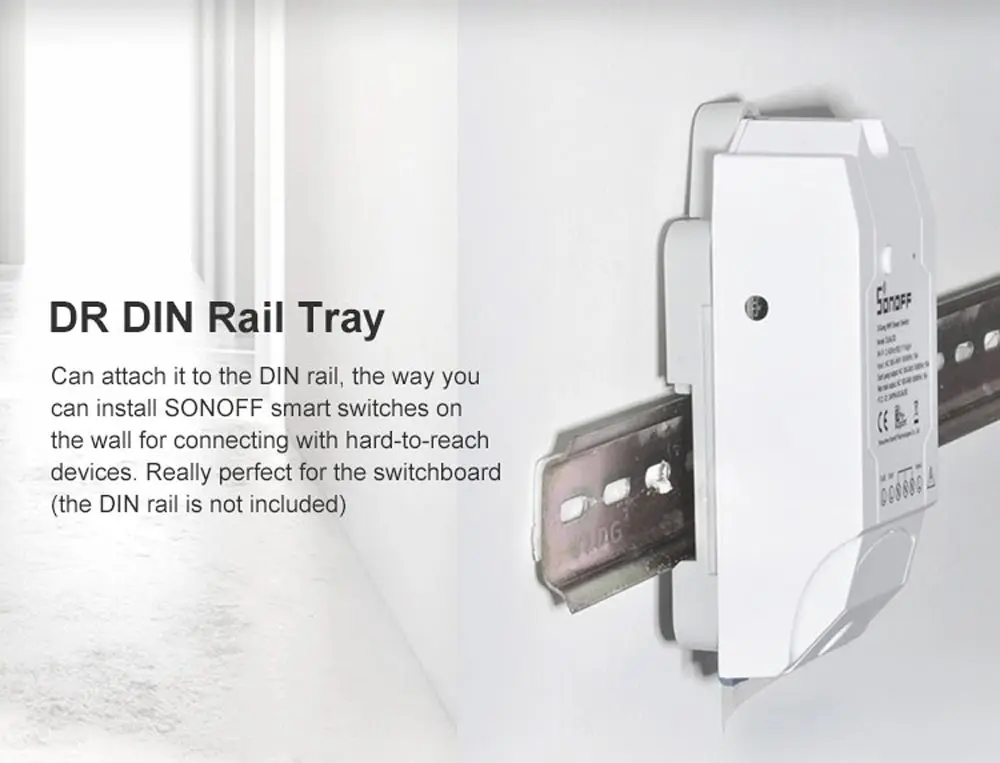 SONOFF DR DIN Rail лоток для Basic/RF/ Pow/ TH10/16/ Wifi Smart Switch рельсовый Чехол Держатель