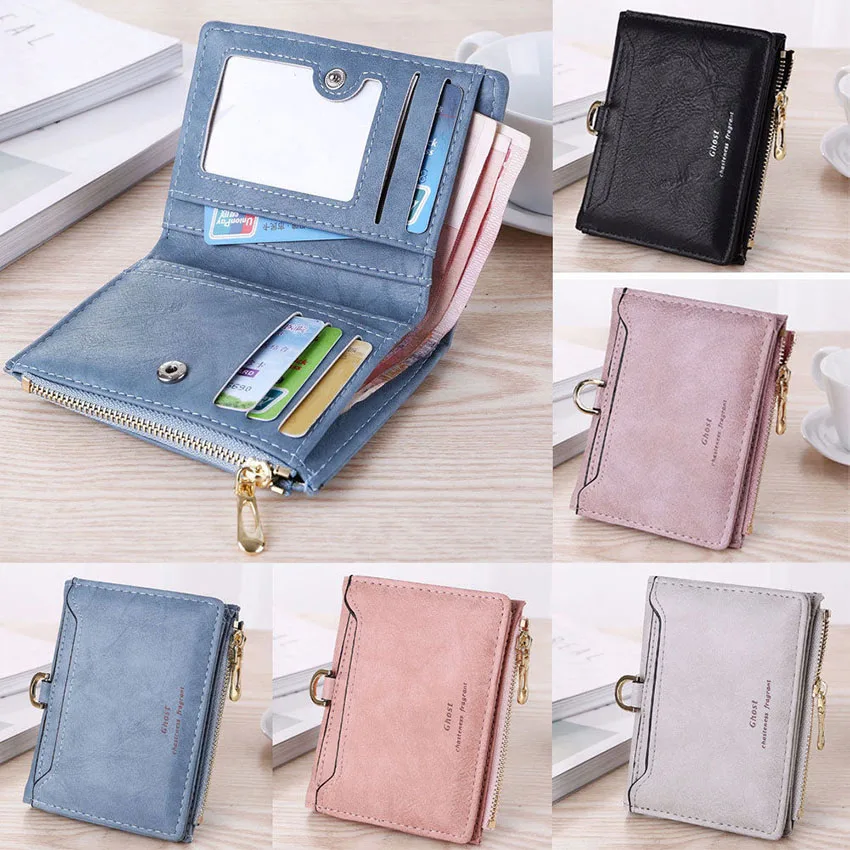 

2021 Brand New Fashion Ladies PU Leather Mini Wallet Card Key Holder Zip Coin Purse Floral Pendant Clutch Bag Small Handbag Bag