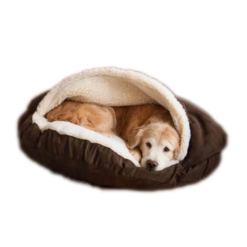 Теплая подстилка для питомца моющаяся Snuggery круглая колючая кровать для домашних животных с крышкой для собак и кошек водонепроницаемое щенячье гнездо товары для собак