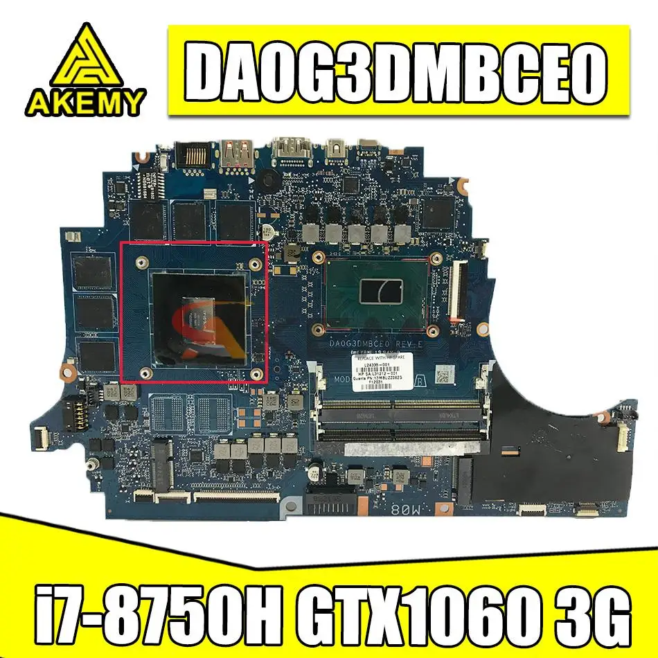 

Полностью протестированная 100% рабочая Материнская плата ноутбука DA0G3DMBCE0 для HP 15-DC с подсветкой GTX1060 3 ГБ
